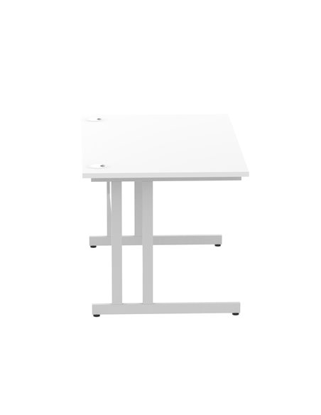Dynamic Impulse 1400 x 800mm Straight Office Desk White Top Silver Cantilever Leg I000306 - pic 75260 | FastDaddyshop
