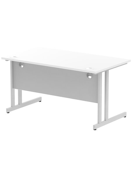 Dynamic Impulse 1400 x 800mm Straight Office Desk White Top Silver Cantilever Leg I000306 - pic 75261 | FastDaddyshop