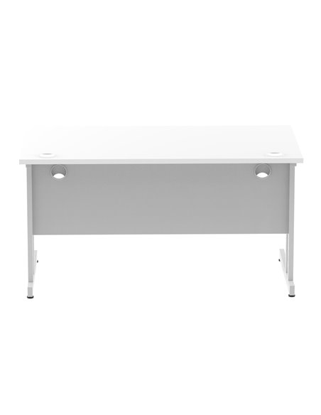 Dynamic Impulse 1400 x 800mm Straight Office Desk White Top Silver Cantilever Leg I000306 - pic 75262 | FastDaddyshop