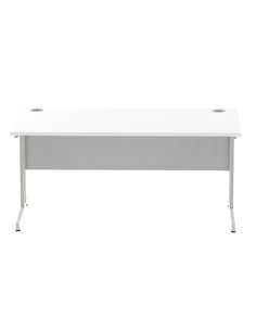 Dynamic Impulse 1600 x 800mm Straight Office Desk White Top Silver Cantilever Leg I000307 2