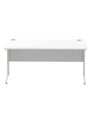 Dynamic Impulse 1600 x 800mm Straight Office Desk White Top Silver Cantilever Leg I000307
