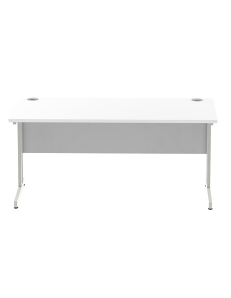Dynamic Impulse 1600 x 800mm Straight Office Desk White Top Silver Cantilever Leg I000307 - pic 75266 | FastDaddyshop