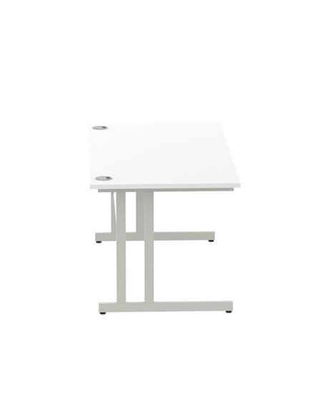 Dynamic Impulse 1600 x 800mm Straight Office Desk White Top Silver Cantilever Leg I000307 - pic 75268 | FastDaddyshop