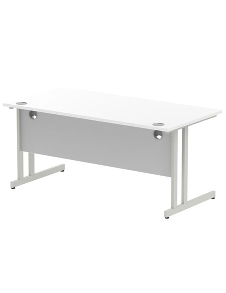 Dynamic Impulse 1600 x 800mm Straight Office Desk White Top Silver Cantilever Leg I000307 - pic 75269 | FastDaddyshop