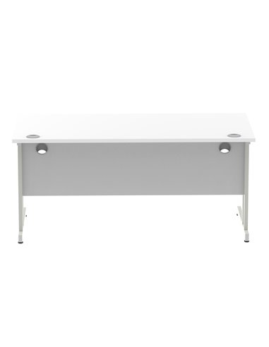 Dynamic Impulse 1600 x 800mm Straight Office Desk White Top Silver Cantilever Leg I000307