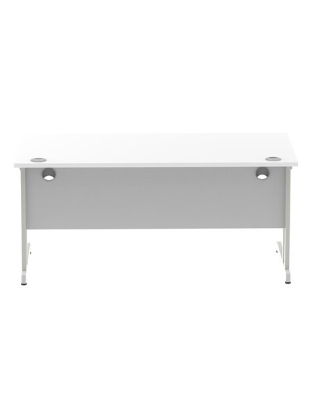 Dynamic Impulse 1600 x 800mm Straight Office Desk White Top Silver Cantilever Leg I000307 - pic 75270 | FastDaddyshop