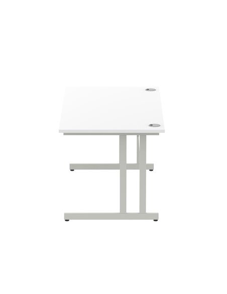 Dynamic Impulse 1600 x 800mm Straight Office Desk White Top Silver Cantilever Leg I000307 - pic 75272 | FastDaddyshop