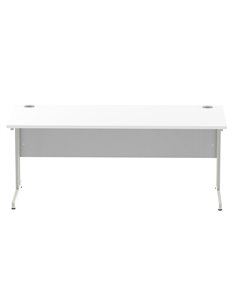 Dynamic Impulse 1800 x 800mm Straight Office Desk White Top Silver Cantilever Leg I000308 2