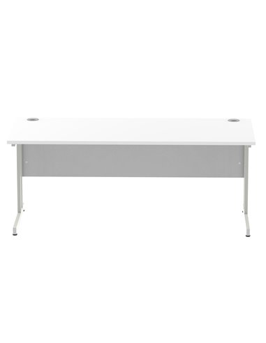 Dynamic Impulse 1800 x 800mm Straight Office Desk White Top Silver Cantilever Leg I000308