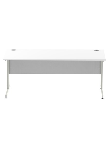 Dynamic Impulse 1800 x 800mm Straight Office Desk White Top Silver Cantilever Leg I000308 - pic 75274 | FastDaddyshop