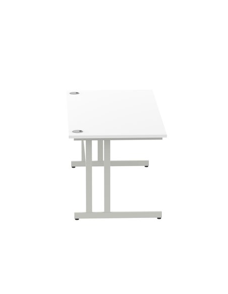 Dynamic Impulse 1800 x 800mm Straight Office Desk White Top Silver Cantilever Leg I000308 - pic 75276 | FastDaddyshop