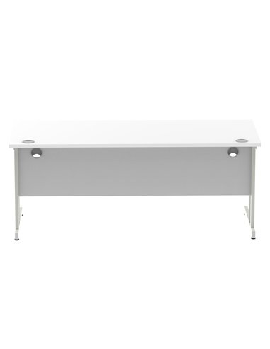 Dynamic Impulse 1800 x 800mm Straight Office Desk White Top Silver Cantilever Leg I000308