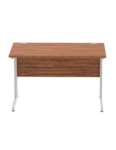 Dynamic Impulse 1200 x 800mm Straight Office Desk Walnut Top Silver Cantilever Leg I000327 2