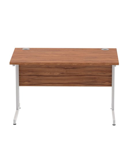 Dynamic Impulse 1200 x 800mm Straight Office Desk Walnut Top Silver Cantilever Leg I000327 - pic 75282 | FastDaddyshop