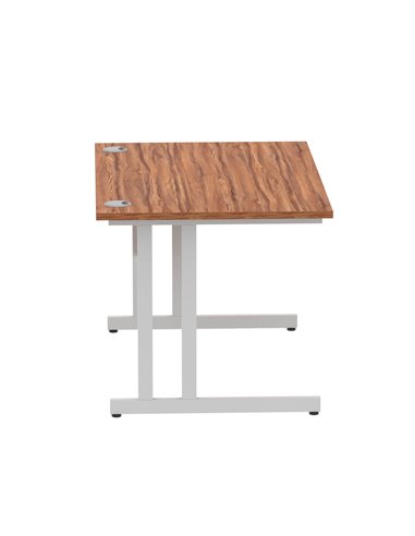 Dynamic Impulse 1200 x 800mm Straight Office Desk Walnut Top Silver Cantilever Leg I000327