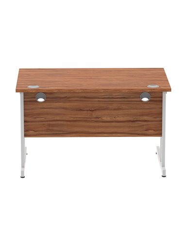 Dynamic Impulse 1200 x 800mm Straight Office Desk Walnut Top Silver Cantilever Leg I000327