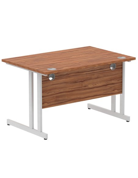 Dynamic Impulse 1200 x 800mm Straight Office Desk Walnut Top Silver Cantilever Leg I000327 - pic 75287 | FastDaddyshop