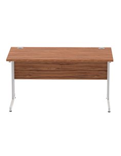Dynamic Impulse 1400 x 800mm Straight Office Desk Walnut Top Silver Cantilever Leg I000328 2