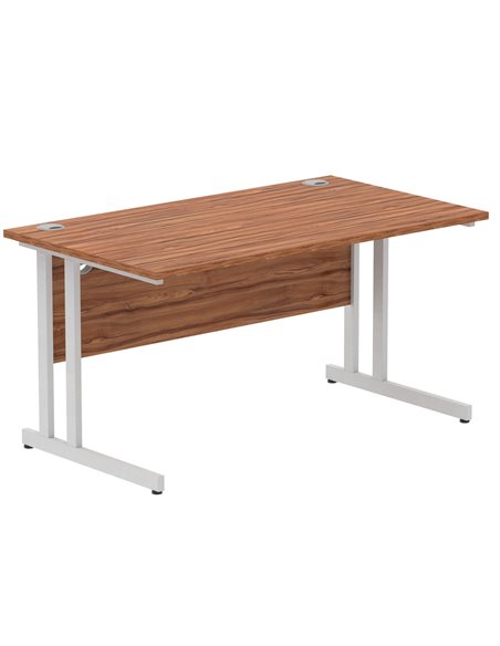 Dynamic Impulse 1400 x 800mm Straight Office Desk Walnut Top Silver Cantilever Leg I000328 - pic 75291 | FastDaddyshop