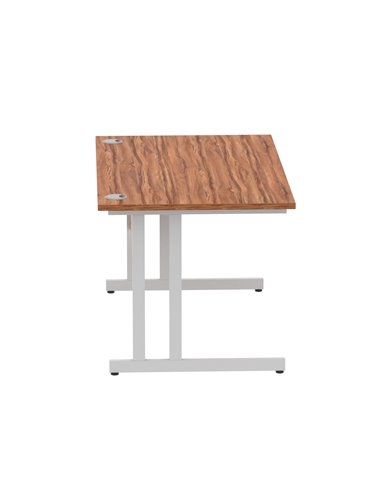 Dynamic Impulse 1400 x 800mm Straight Office Desk Walnut Top Silver Cantilever Leg I000328