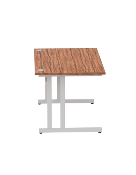 Dynamic Impulse 1400 x 800mm Straight Office Desk Walnut Top Silver Cantilever Leg I000328 - pic 75292 | FastDaddyshop