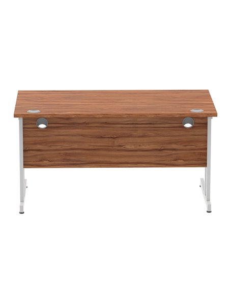 Dynamic Impulse 1400 x 800mm Straight Office Desk Walnut Top Silver Cantilever Leg I000328 - pic 75294 | FastDaddyshop