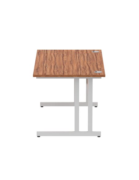 Dynamic Impulse 1400 x 800mm Straight Office Desk Walnut Top Silver Cantilever Leg I000328 - pic 75296 | FastDaddyshop