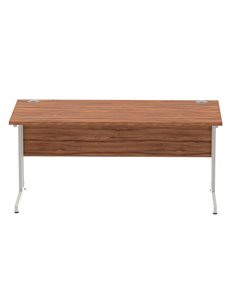 Dynamic Impulse 1600 x 800mm Straight Office Desk Walnut Top Silver Cantilever Leg I000329 2