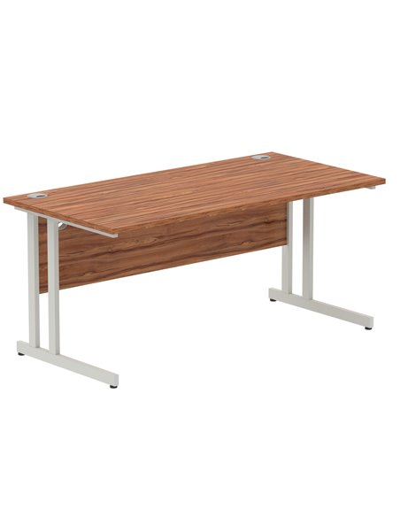 Dynamic Impulse 1600 x 800mm Straight Office Desk Walnut Top Silver Cantilever Leg I000329 - pic 75299 | FastDaddyshop
