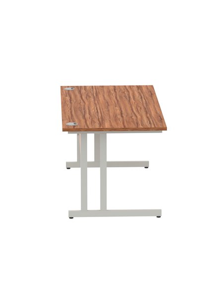 Dynamic Impulse 1600 x 800mm Straight Office Desk Walnut Top Silver Cantilever Leg I000329 - pic 75300 | FastDaddyshop