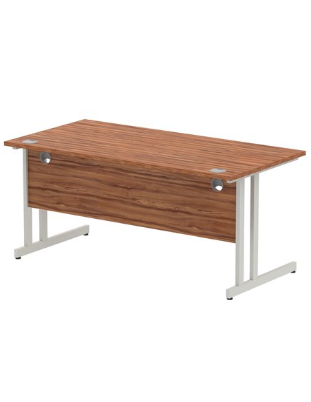 Dynamic Impulse 1600 x 800mm Straight Office Desk Walnut Top Silver Cantilever Leg I000329 - pic 75301 | FastDaddyshop