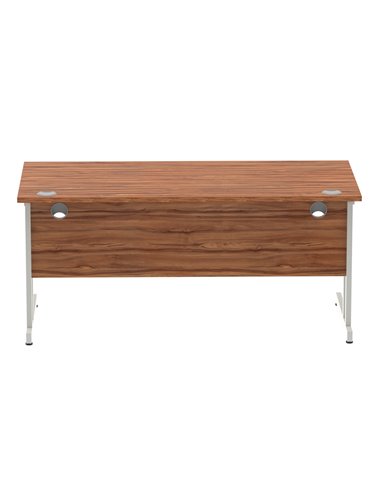 Dynamic Impulse 1600 x 800mm Straight Office Desk Walnut Top Silver Cantilever Leg I000329