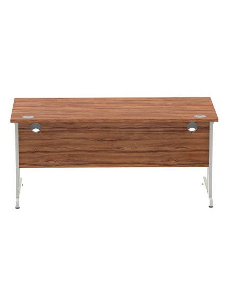 Dynamic Impulse 1600 x 800mm Straight Office Desk Walnut Top Silver Cantilever Leg I000329 - pic 75302 | FastDaddyshop