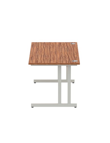 Dynamic Impulse 1600 x 800mm Straight Office Desk Walnut Top Silver Cantilever Leg I000329 - pic 75304 | FastDaddyshop