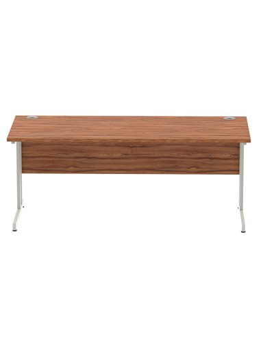 Dynamic Impulse 1800 x 800mm Straight Office Desk Walnut Top Silver Cantilever Leg I000330