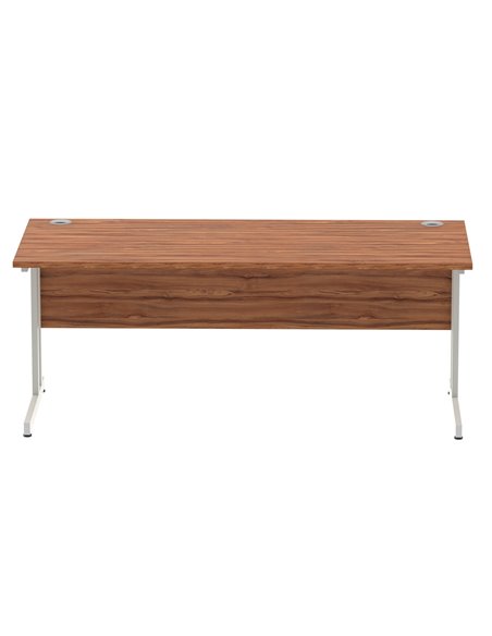 Dynamic Impulse 1800 x 800mm Straight Office Desk Walnut Top Silver Cantilever Leg I000330 - pic 75306 | FastDaddyshop