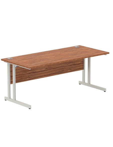 Dynamic Impulse 1800 x 800mm Straight Office Desk Walnut Top Silver Cantilever Leg I000330 - pic 75307 | FastDaddyshop
