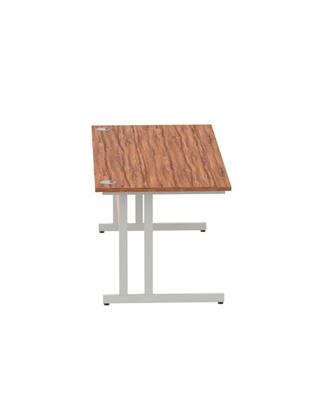 Dynamic Impulse 1800 x 800mm Straight Office Desk Walnut Top Silver Cantilever Leg I000330 - pic 75308 | FastDaddyshop
