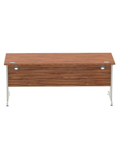 Dynamic Impulse 1800 x 800mm Straight Office Desk Walnut Top Silver Cantilever Leg I000330