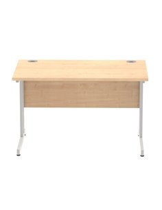 Dynamic Impulse 1200 x 800mm Straight Office Desk Maple Top Silver Cantilever Leg I000349 2