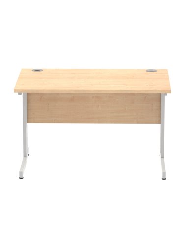 Dynamic Impulse 1200 x 800mm Straight Office Desk Maple Top Silver Cantilever Leg I000349