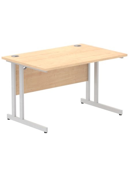Dynamic Impulse 1200 x 800mm Straight Office Desk Maple Top Silver Cantilever Leg I000349 - pic 75315 | FastDaddyshop