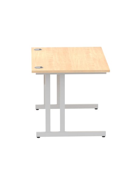 Dynamic Impulse 1200 x 800mm Straight Office Desk Maple Top Silver Cantilever Leg I000349 - pic 75316 | FastDaddyshop