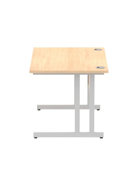 Dynamic Impulse 1200 x 800mm Straight Office Desk Maple Top Silver Cantilever Leg I000349 - pic 75320 | FastDaddyshop