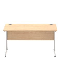 Dynamic Impulse 1400 x 800mm Straight Office Desk Maple Top Silver Cantilever Leg I000350 2
