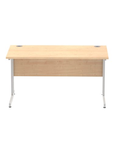 Dynamic Impulse 1400 x 800mm Straight Office Desk Maple Top Silver Cantilever Leg I000350