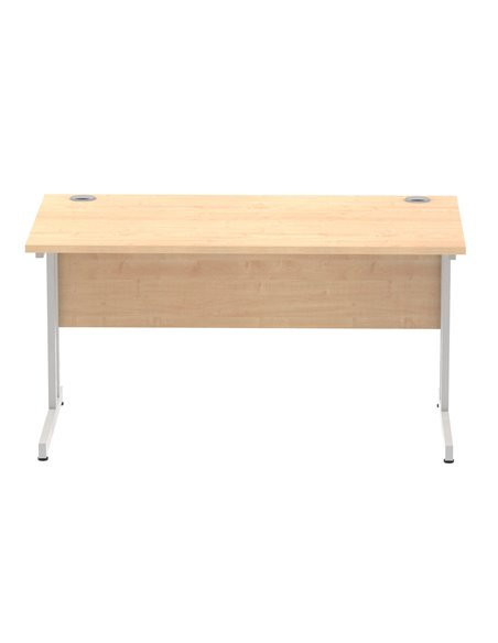 Dynamic Impulse 1400 x 800mm Straight Office Desk Maple Top Silver Cantilever Leg I000350 - pic 75322 | FastDaddyshop