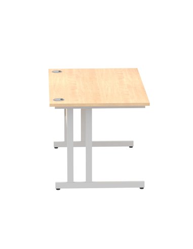 Dynamic Impulse 1400 x 800mm Straight Office Desk Maple Top Silver Cantilever Leg I000350