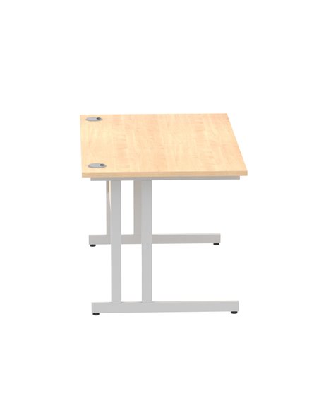 Dynamic Impulse 1400 x 800mm Straight Office Desk Maple Top Silver Cantilever Leg I000350 - pic 75324 | FastDaddyshop