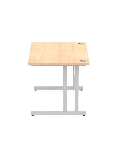 Dynamic Impulse 1400 x 800mm Straight Office Desk Maple Top Silver Cantilever Leg I000350 - pic 75328 | FastDaddyshop